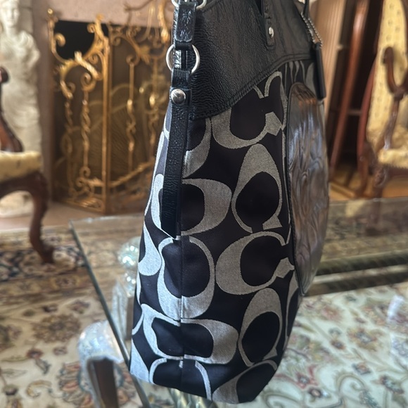 Coach Black and Gray Circle Accent Tote - Picture 6 of 8